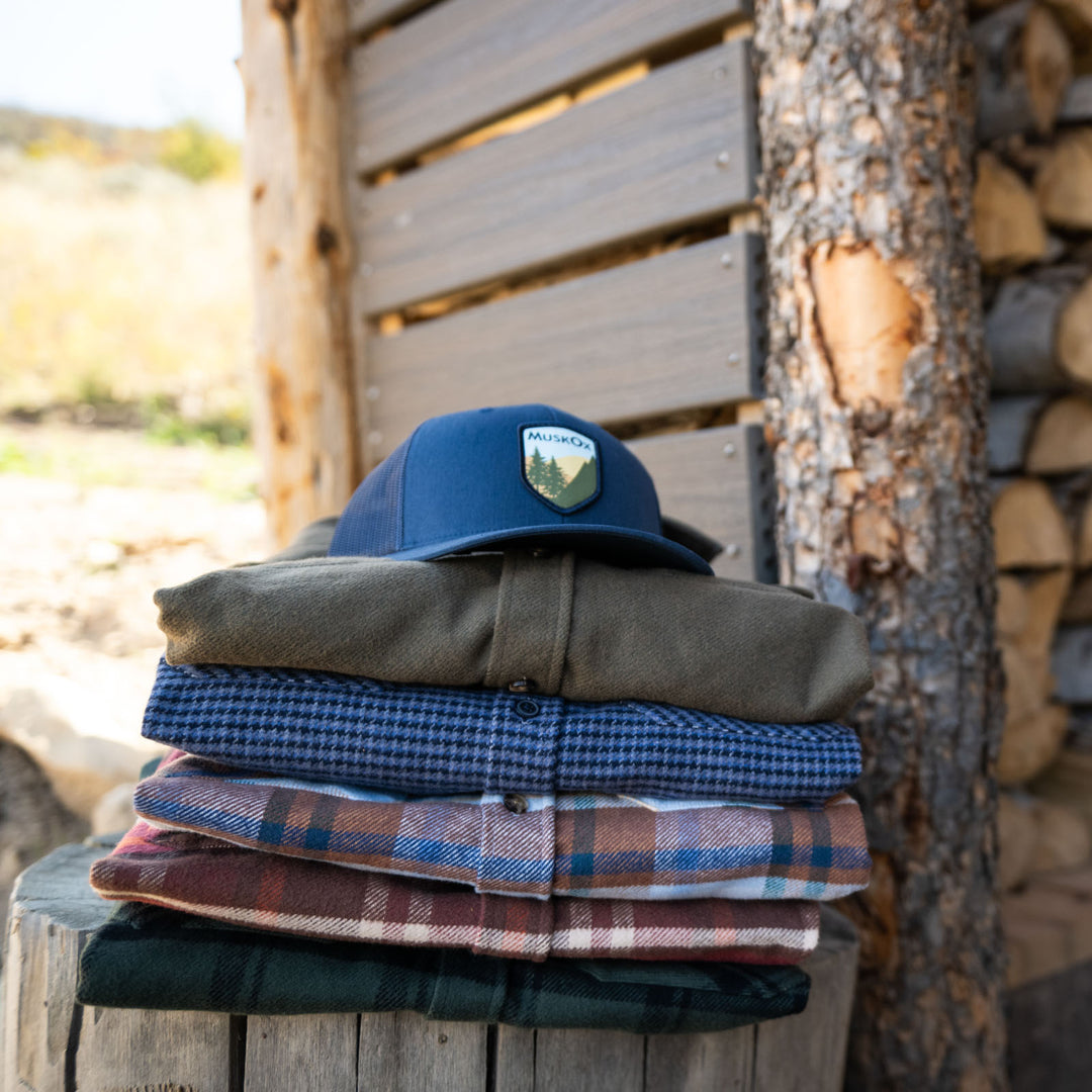 Stack of MuskOx Flannels