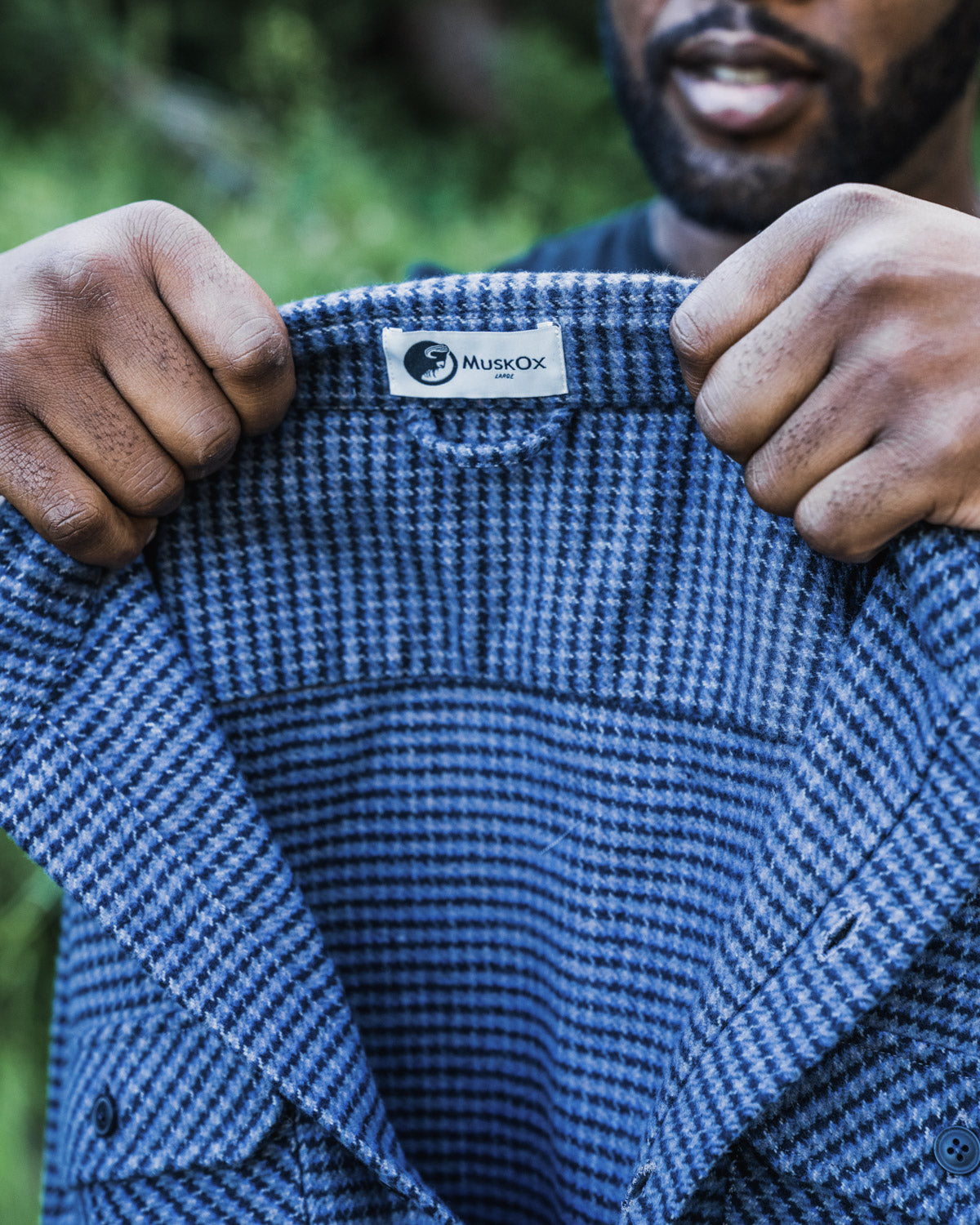 The Grand Flannel, Dark Blue Heavyweight Flannel Shirt for Men