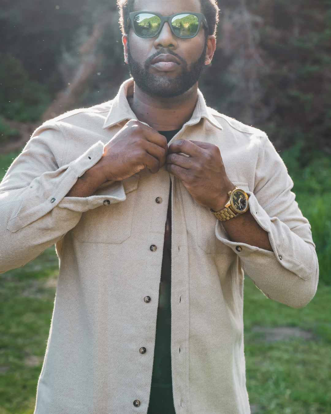 Grand Flannel Shirt in Camel, Solid Tan