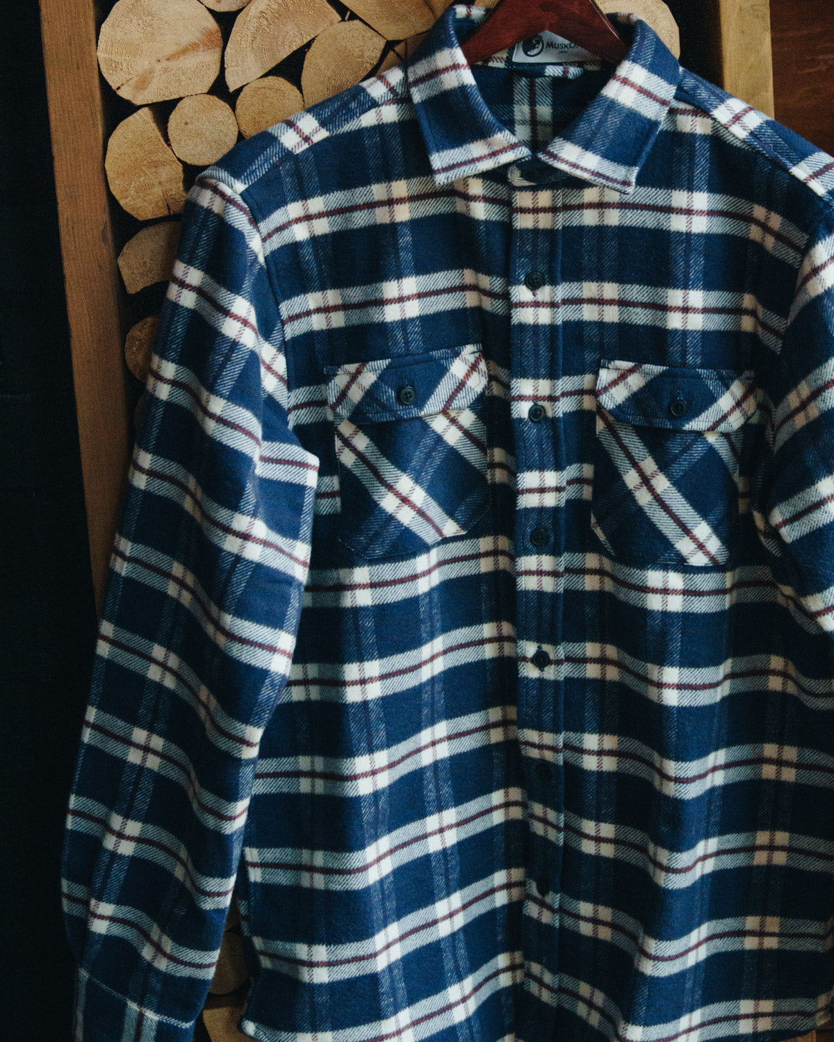 Navy blue hot sale flannel jacket