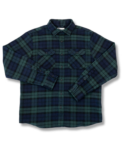 Field Grand Flannel in Blackwatch, Cotton Flannel For Men in Green and Navy