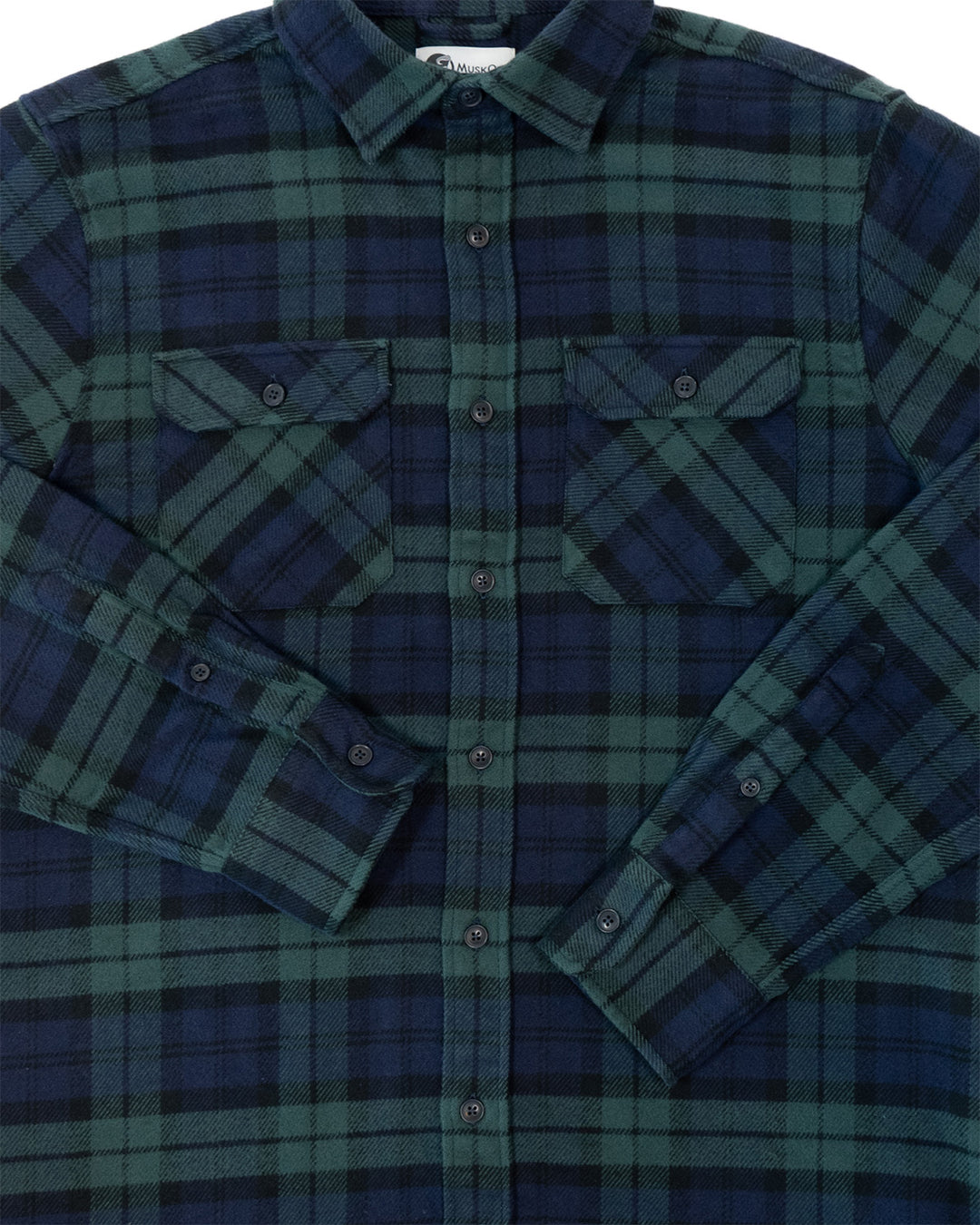 Field Grand Flannel in Blackwatch, Cotton Flannel For Men in Green and Navy