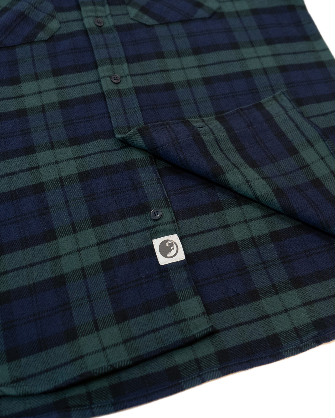 Field Grand Flannel in Blackwatch, Cotton Flannel For Men in Green and Navy