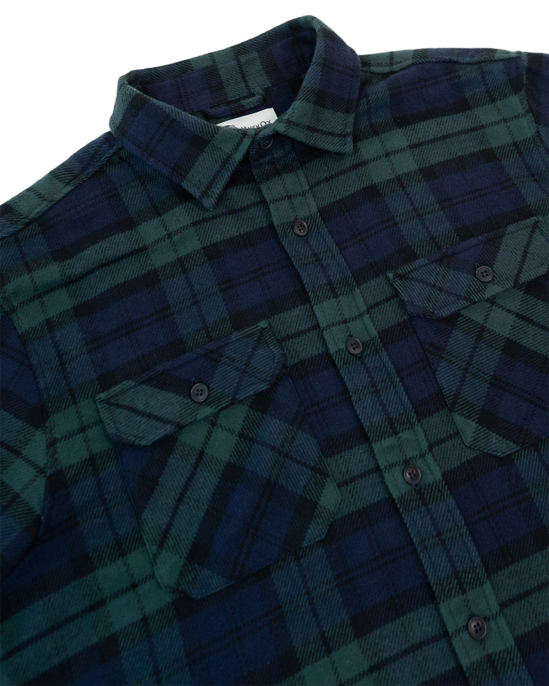 Field Grand Flannel in Blackwatch, Cotton Flannel For Men in Green and Navy