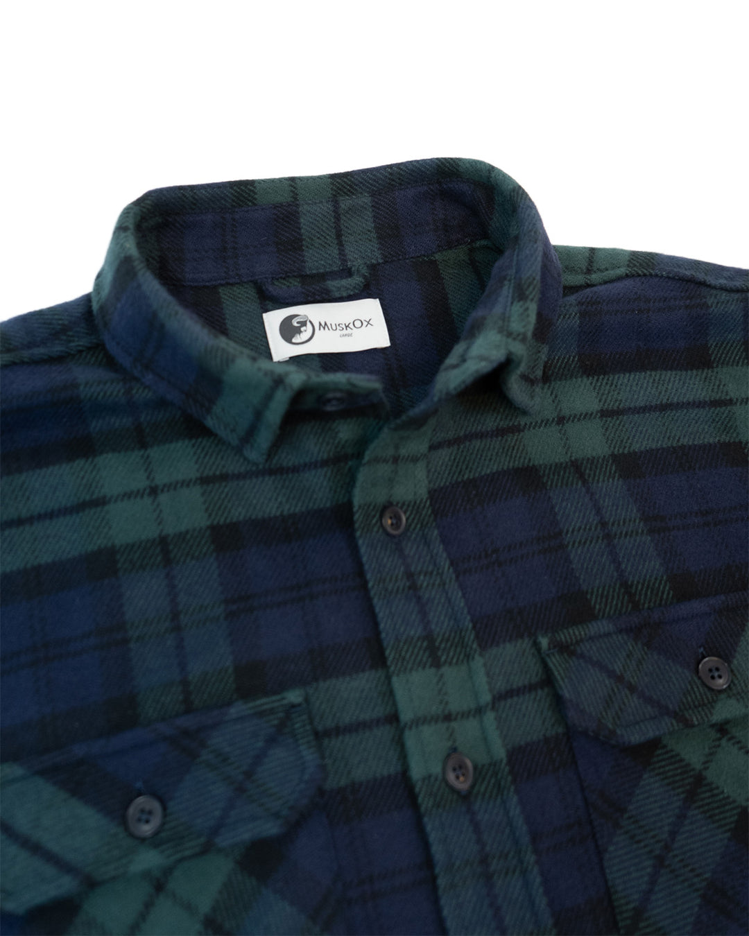 Field Grand Flannel in Blackwatch, Cotton Flannel For Men in Green and Navy