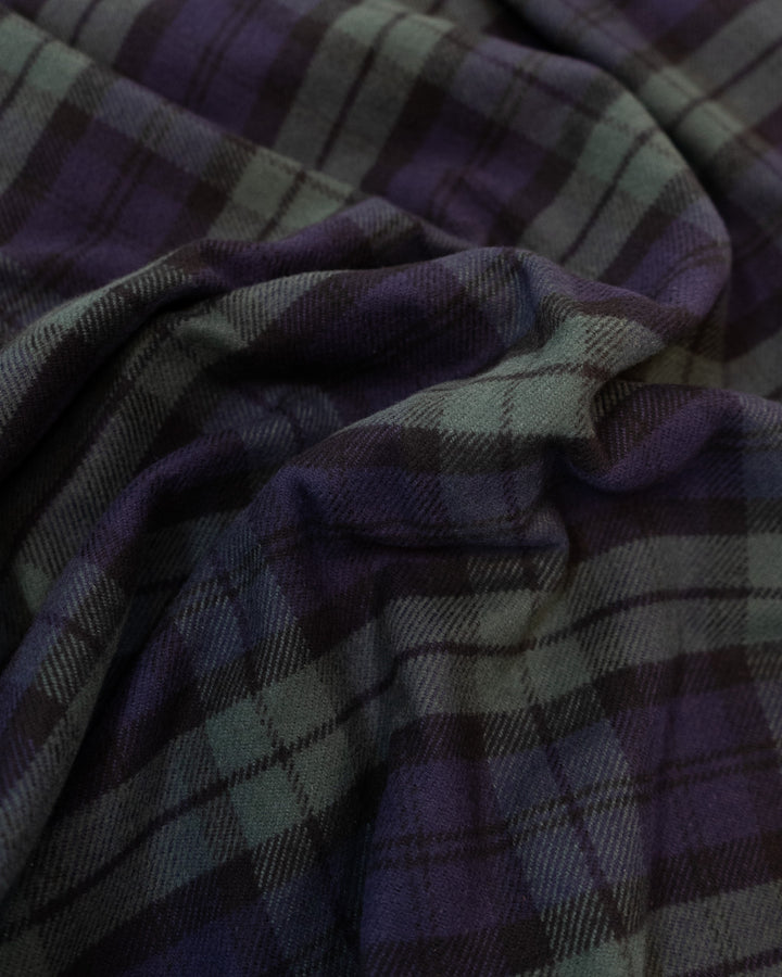 Field Grand Flannel in Blackwatch, Cotton Flannel For Men in Green and Navy