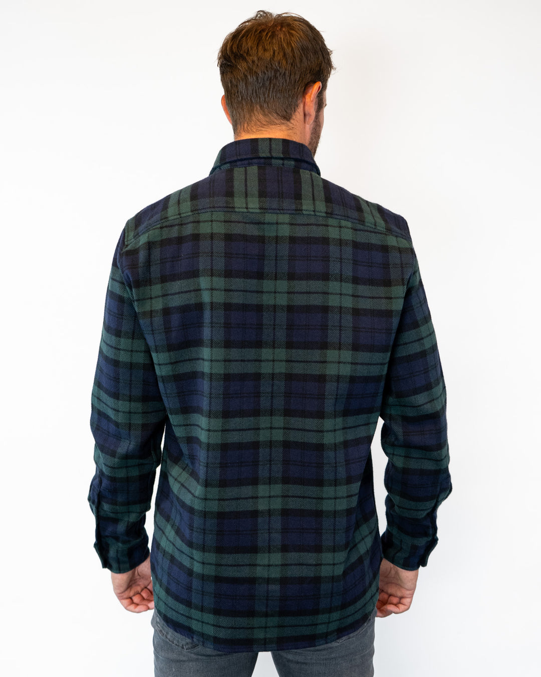 Field Grand Flannel in Blackwatch, Cotton Flannel For Men in Green and Navy