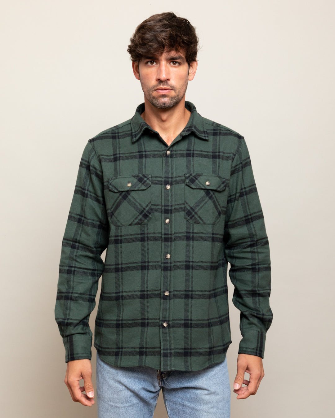 MuskOx Field Grand Flannel in Dark Green