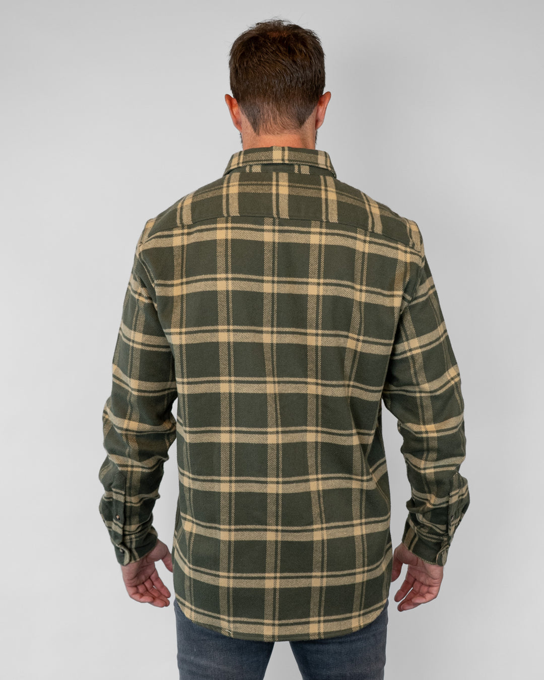 Field Grand Flannel Olive, Cotton Flannel for Men