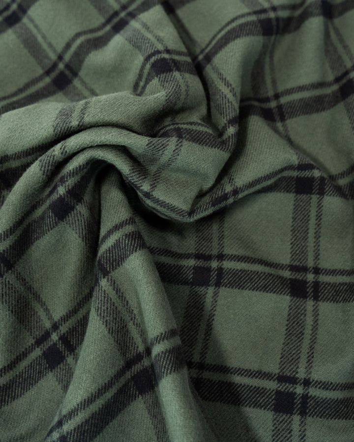 Field Grand Flannel Dark Green, 100% Cotton Flannel