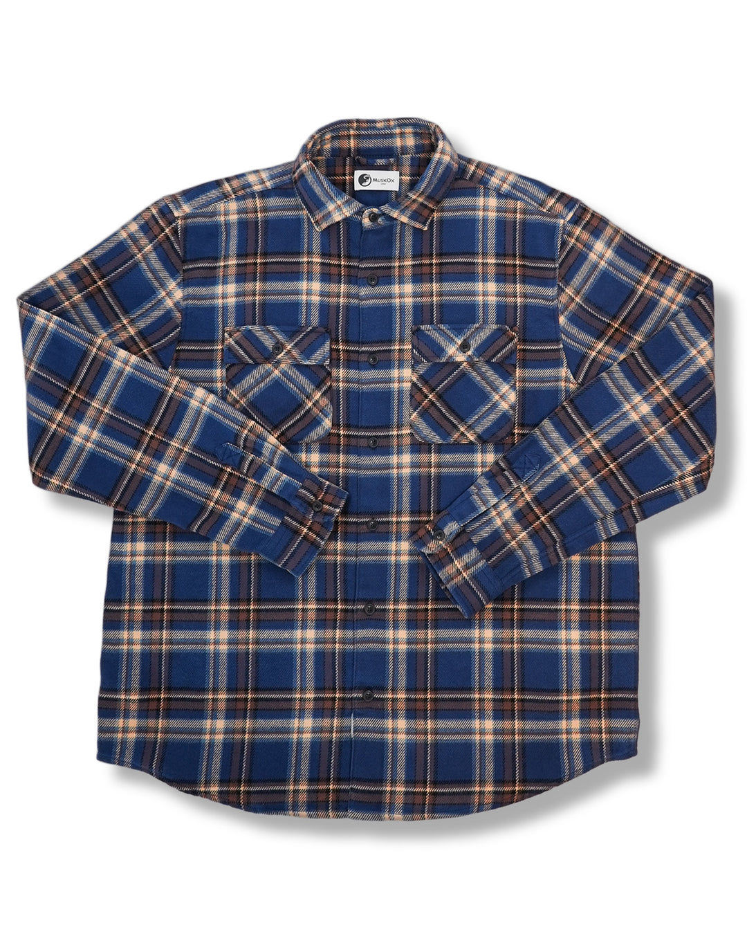 Relaxed Fitting Pecan Plaid Flannel for Men in 100% Cotton