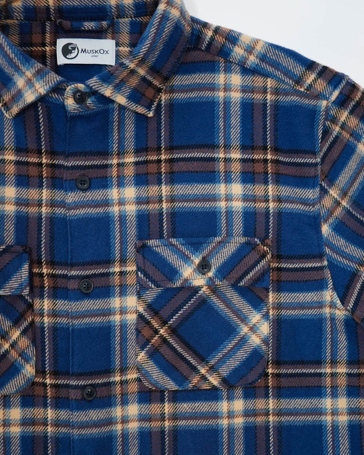 Relaxed Fitting Pecan Plaid Flannel for Men in 100% Cotton