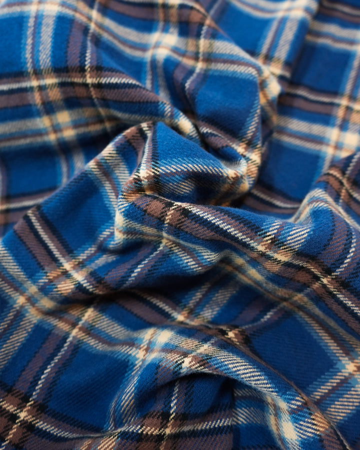 Relaxed Fitting Pecan Plaid Flannel for Men in 100% Cotton