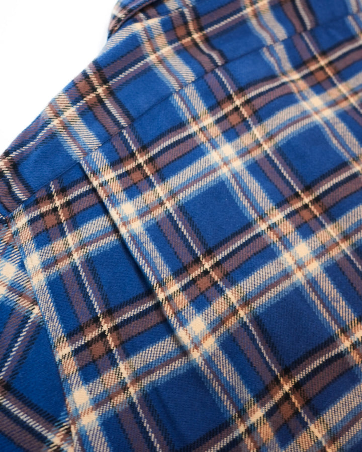 Relaxed Fitting Pecan Plaid Flannel for Men in 100% Cotton