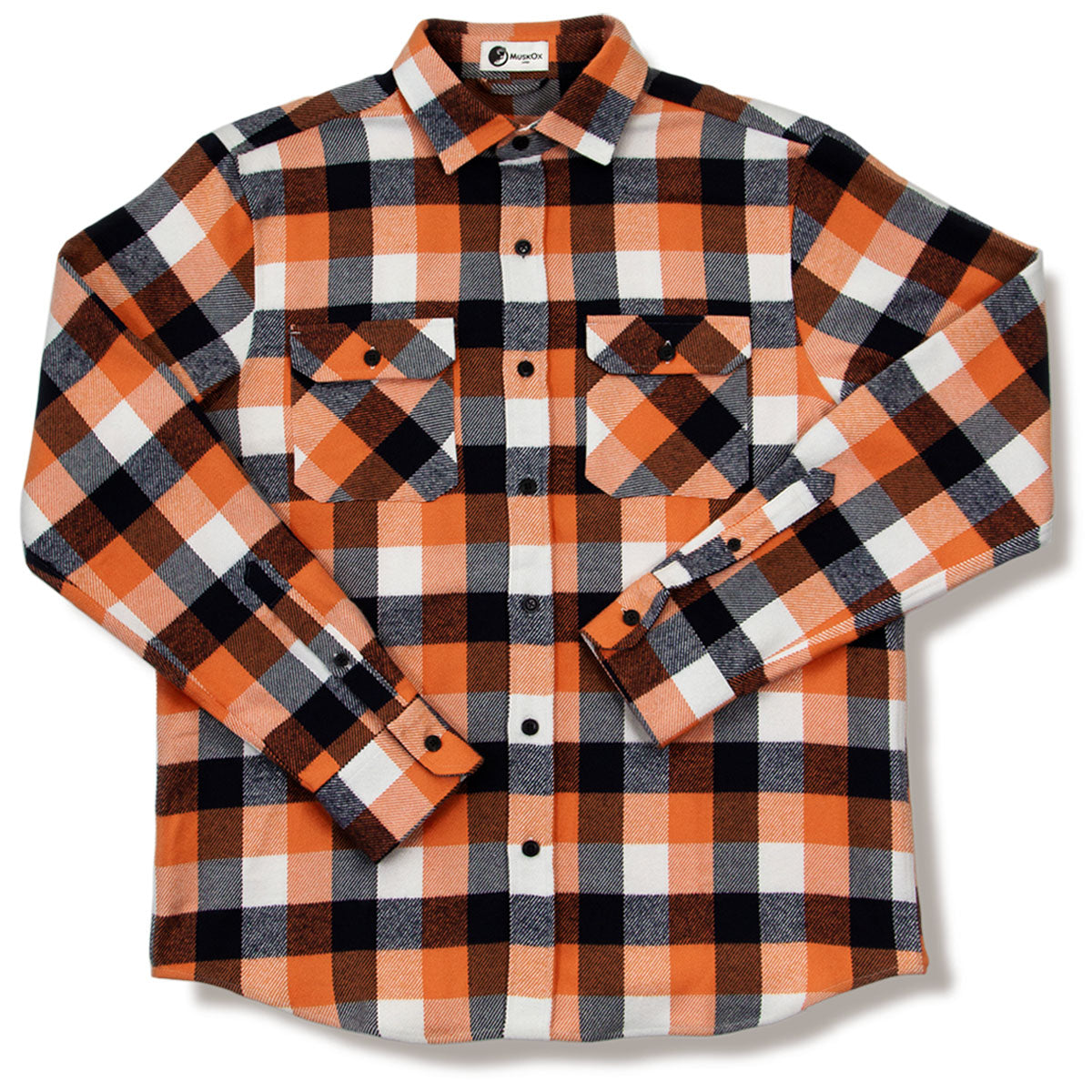 Grand Flannel, Orange Heavyweight Cotton Flannel for Men – MuskOx