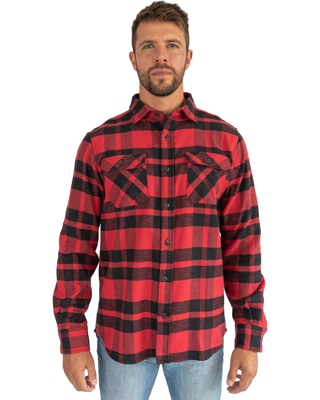 Navy, Red & Green Plaid Flannel Knit Basics