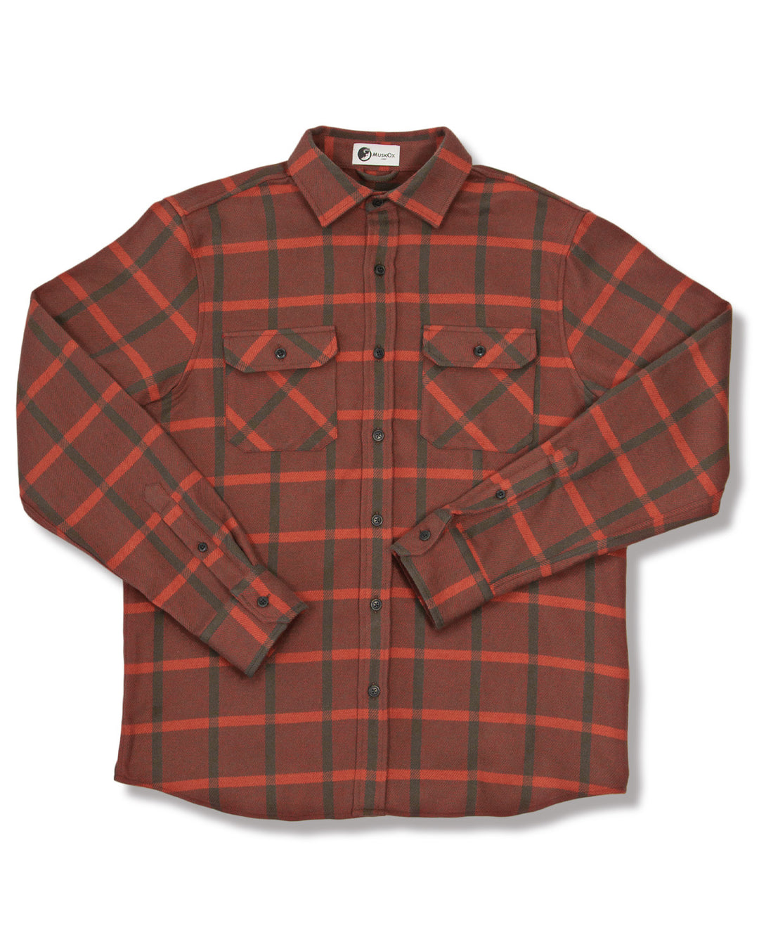 Flannel Shirt with Hood - Dark red/black plaid - Men