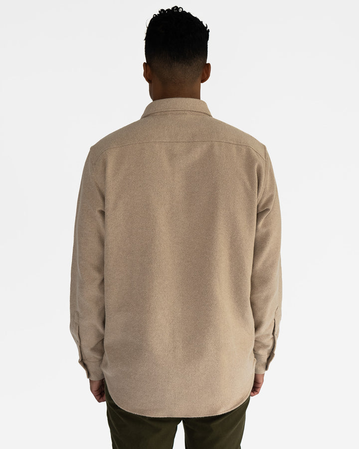 Grand Flannel Shirt in Camel, Solid Tan