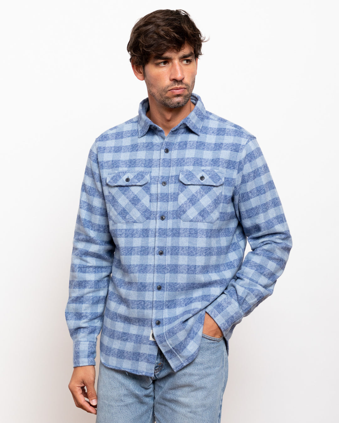 The Grand Flannel in Checkered Blue By MuskOx.