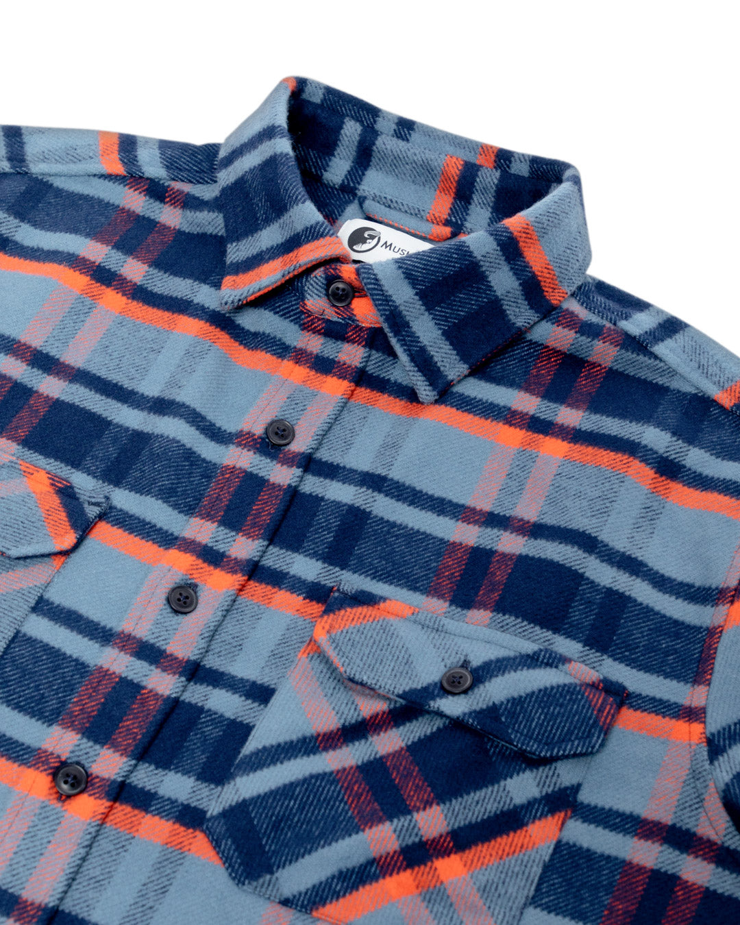 Grand Flannel in Blue Plaid, 100% Cotton Flannel for Men