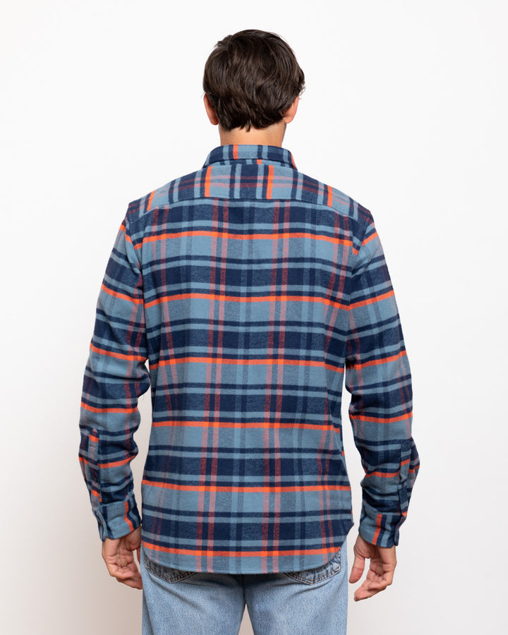 Grand Flannel in Blue Plaid, 100% Cotton Flannel for Men