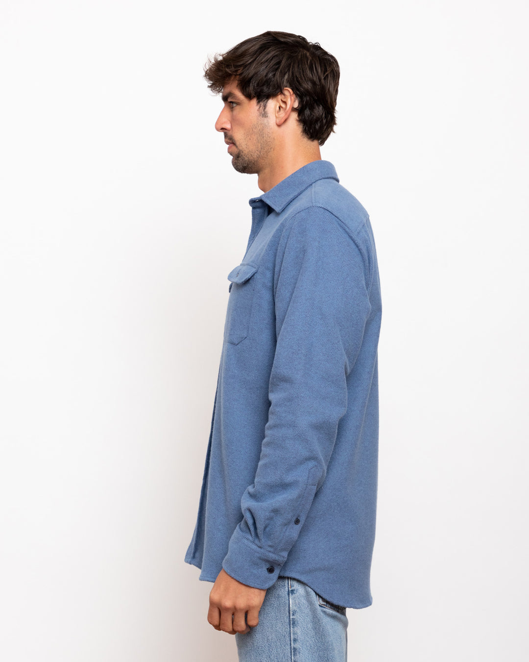 Grand Flannel Shirt in Lake Blue