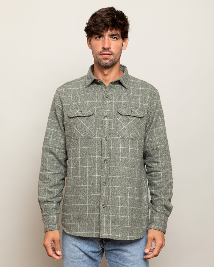 The Grand Flannel in Moss Green By MuskOx. Heavyweight Flannel. 