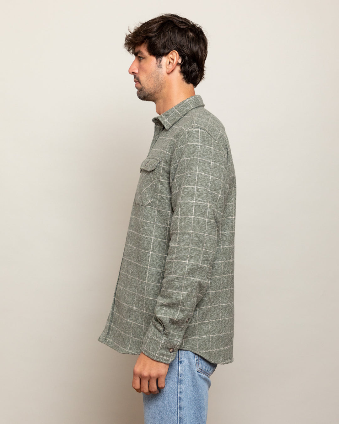 The Grand Flannel in Moss Green By MuskOx. Heavyweight Flannel. 