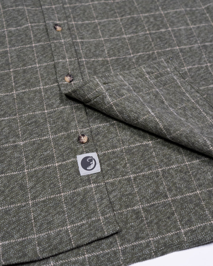 Moss Green Flannel for Men, 100% Cotton Flannel