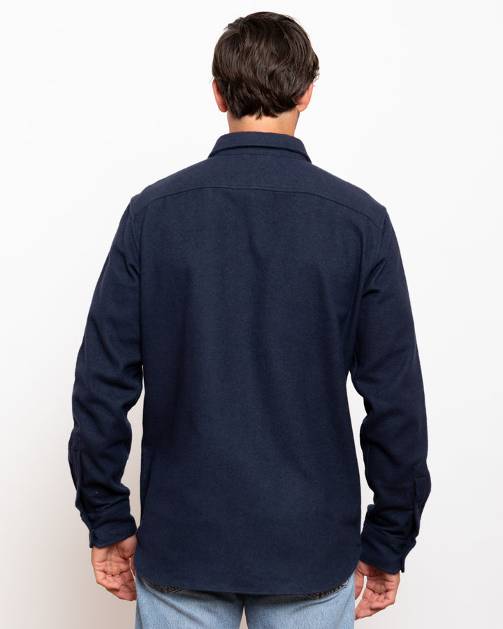 Grand Flannel Shirt in Navy