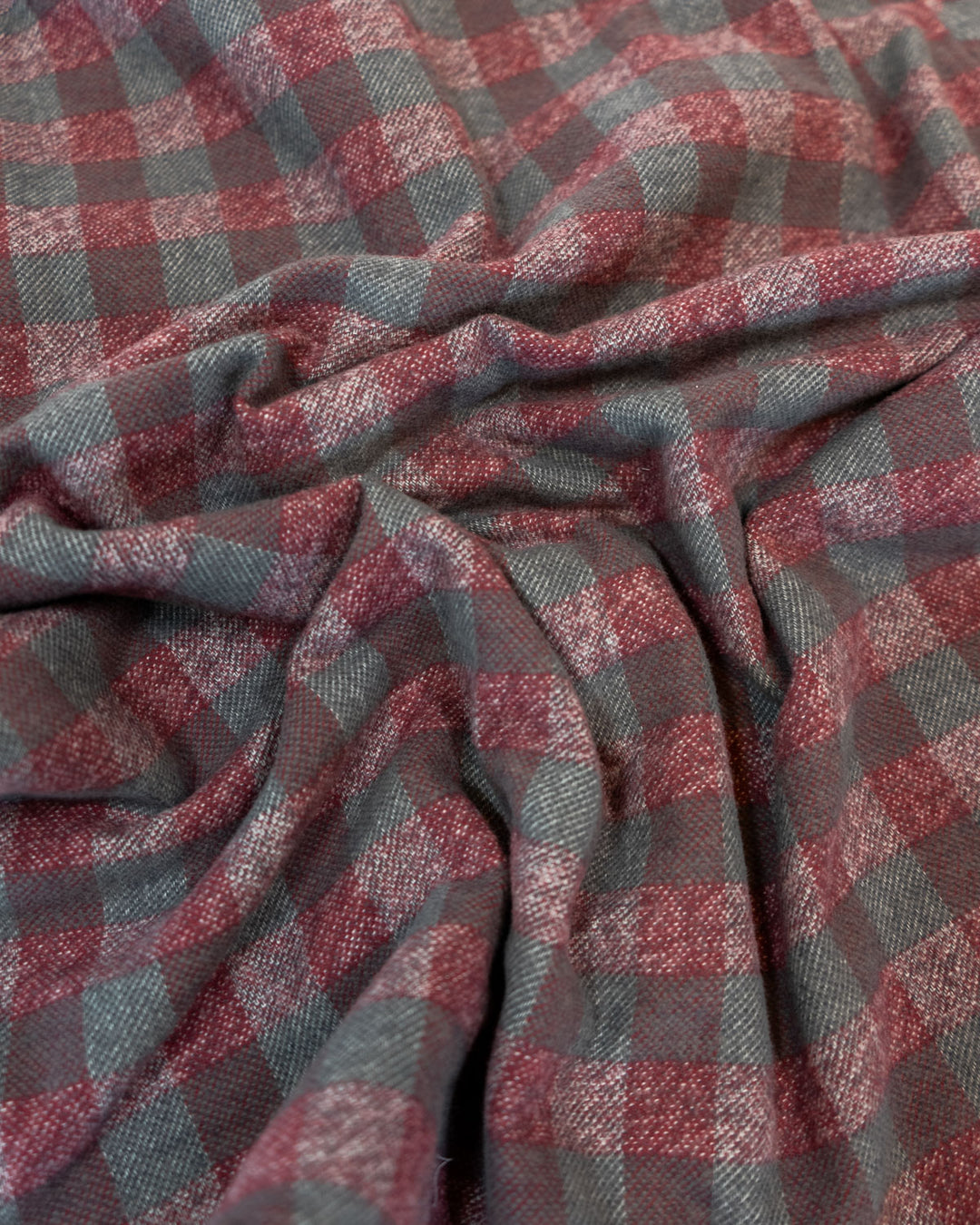 Relaxed Fitting Flannel for Men in Burgundy, 100% Cotton Heavyweight Flannel