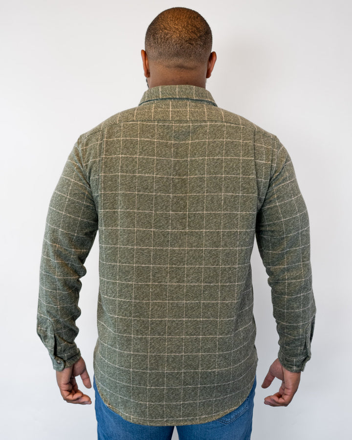 Relaxed Fitting Moss Green Flannel for Men, 100% Cotton Flannel