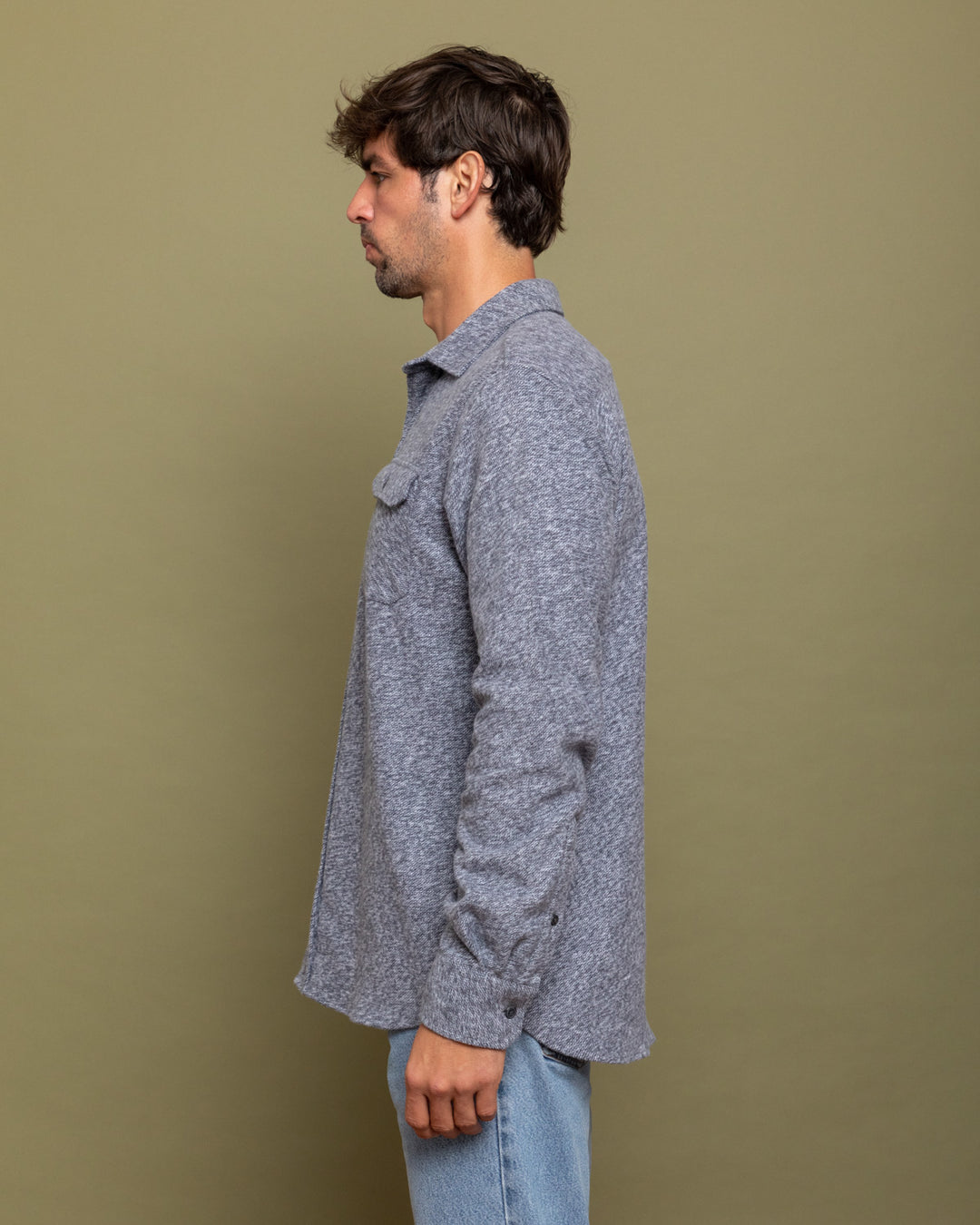 The Grand Flannel in Steel Grey and Slate by MuskOx Flannels, 100% Heavyweight Cotton Flannel Shirt for Men