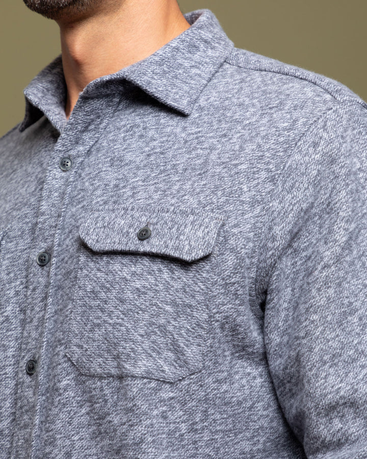 The Grand Flannel in Steel Grey and Slate by MuskOx Flannels, 100% Heavyweight Cotton Flannel Shirt for Men