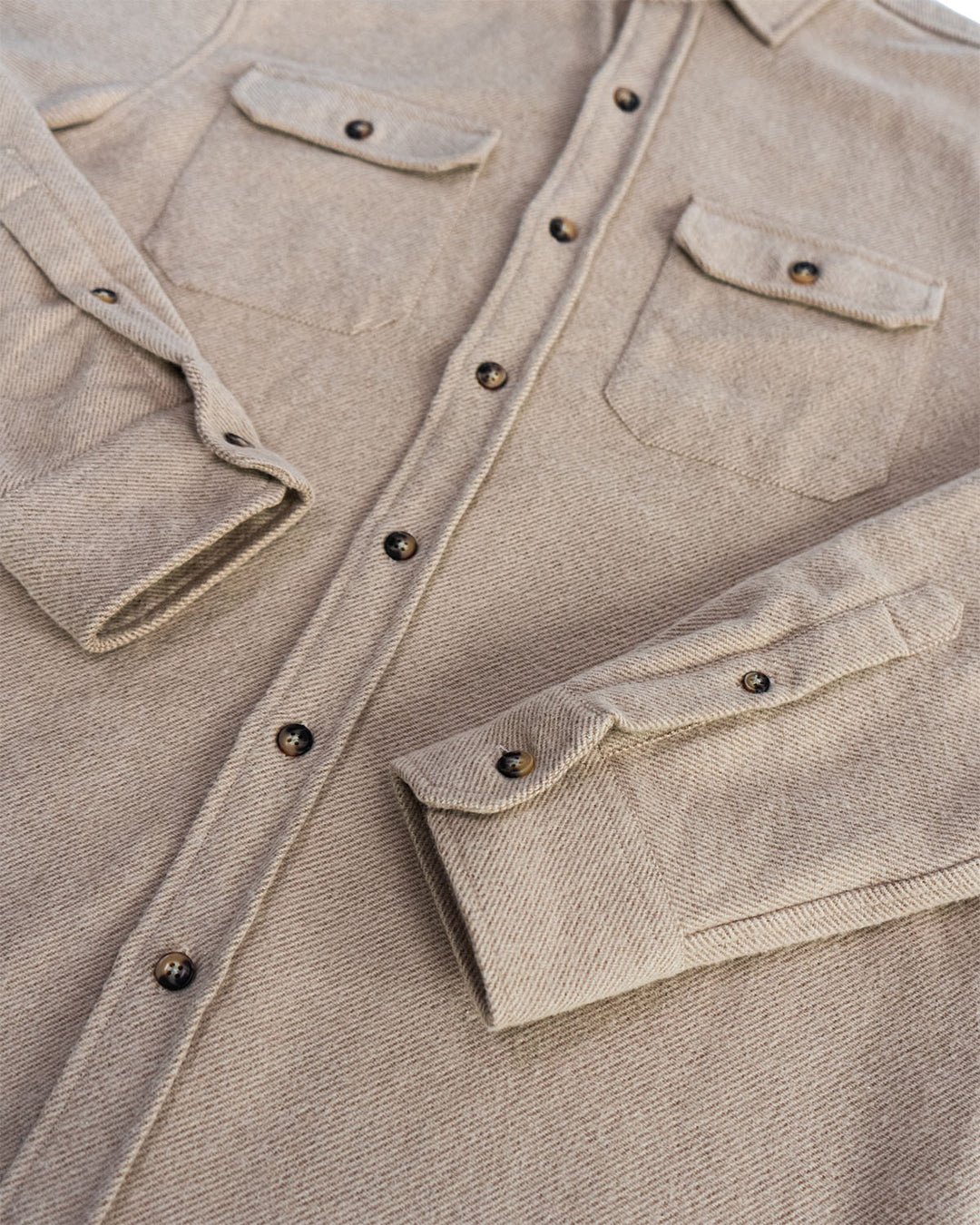 Grand Flannel Shirt in Camel, Solid Tan