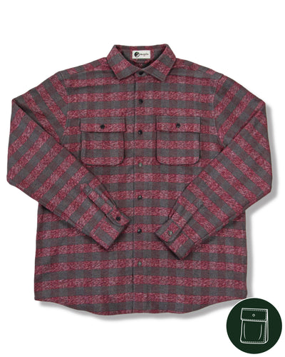 Relaxed Fitting Flannel in Burgundy