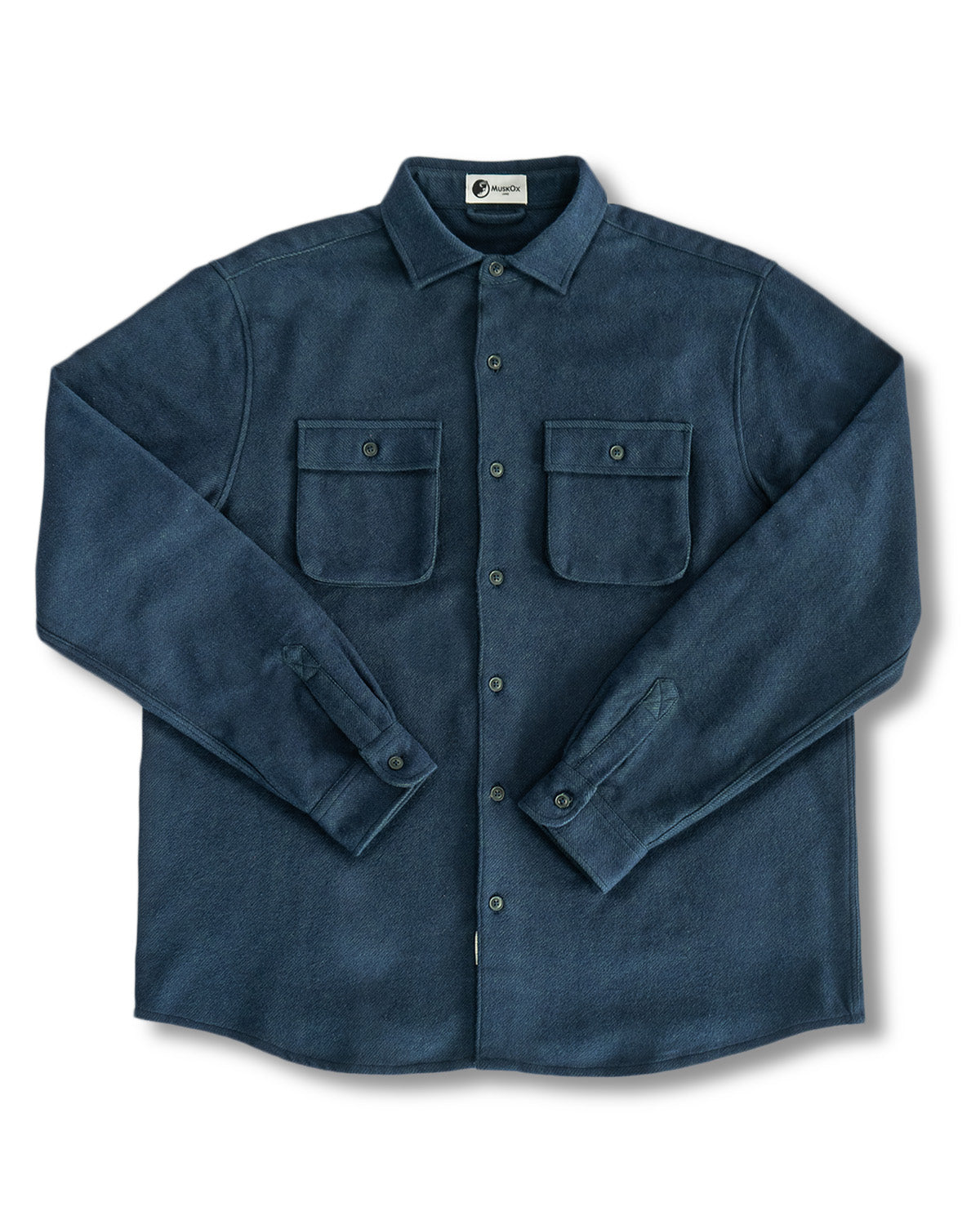 Relaxed Flannel Shirt in Navy, Heavyweight Cotton Flannel for Men ...