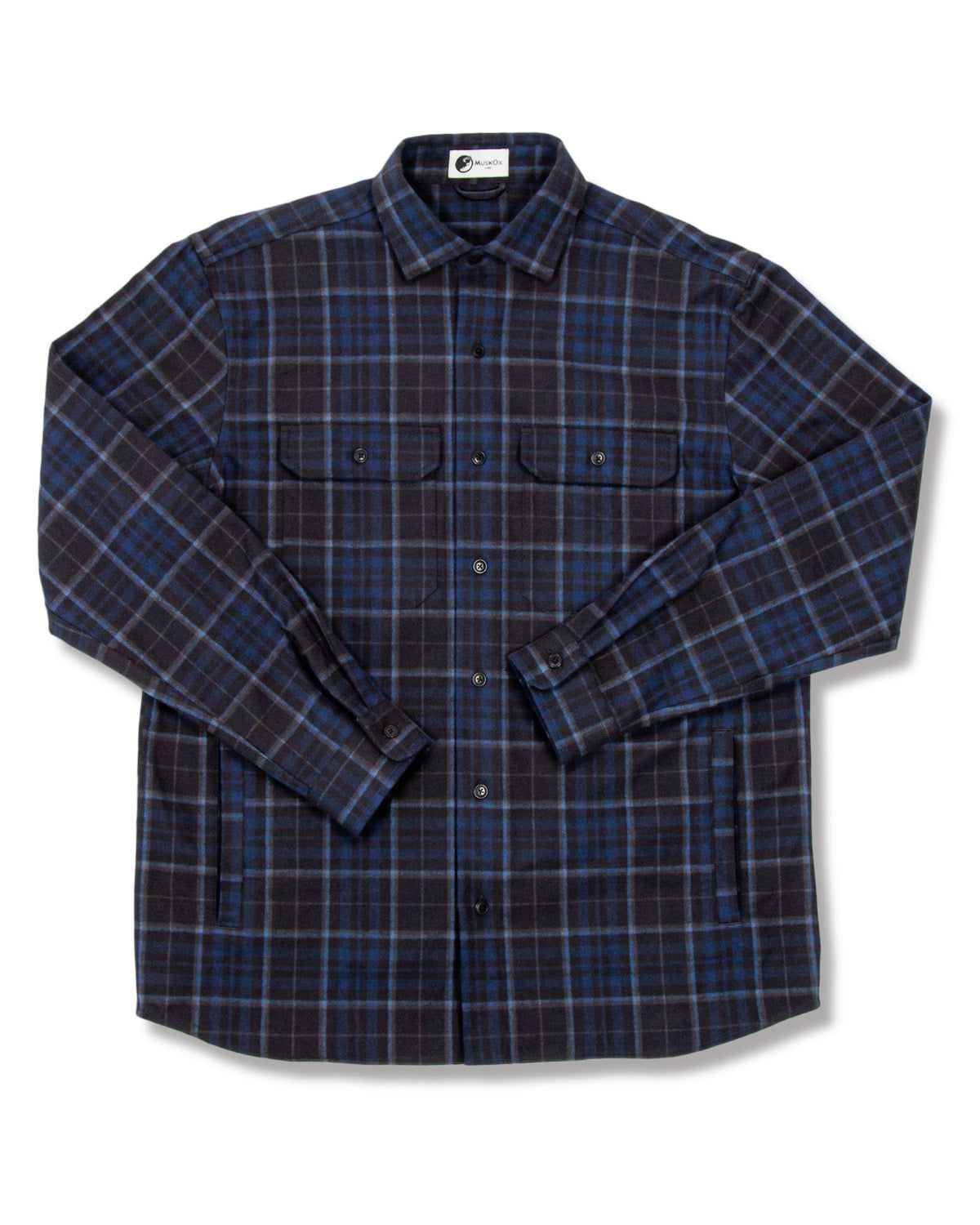 保証ありkudos FLANNEL SHIRT BLOUSON/NAVY ブルゾン