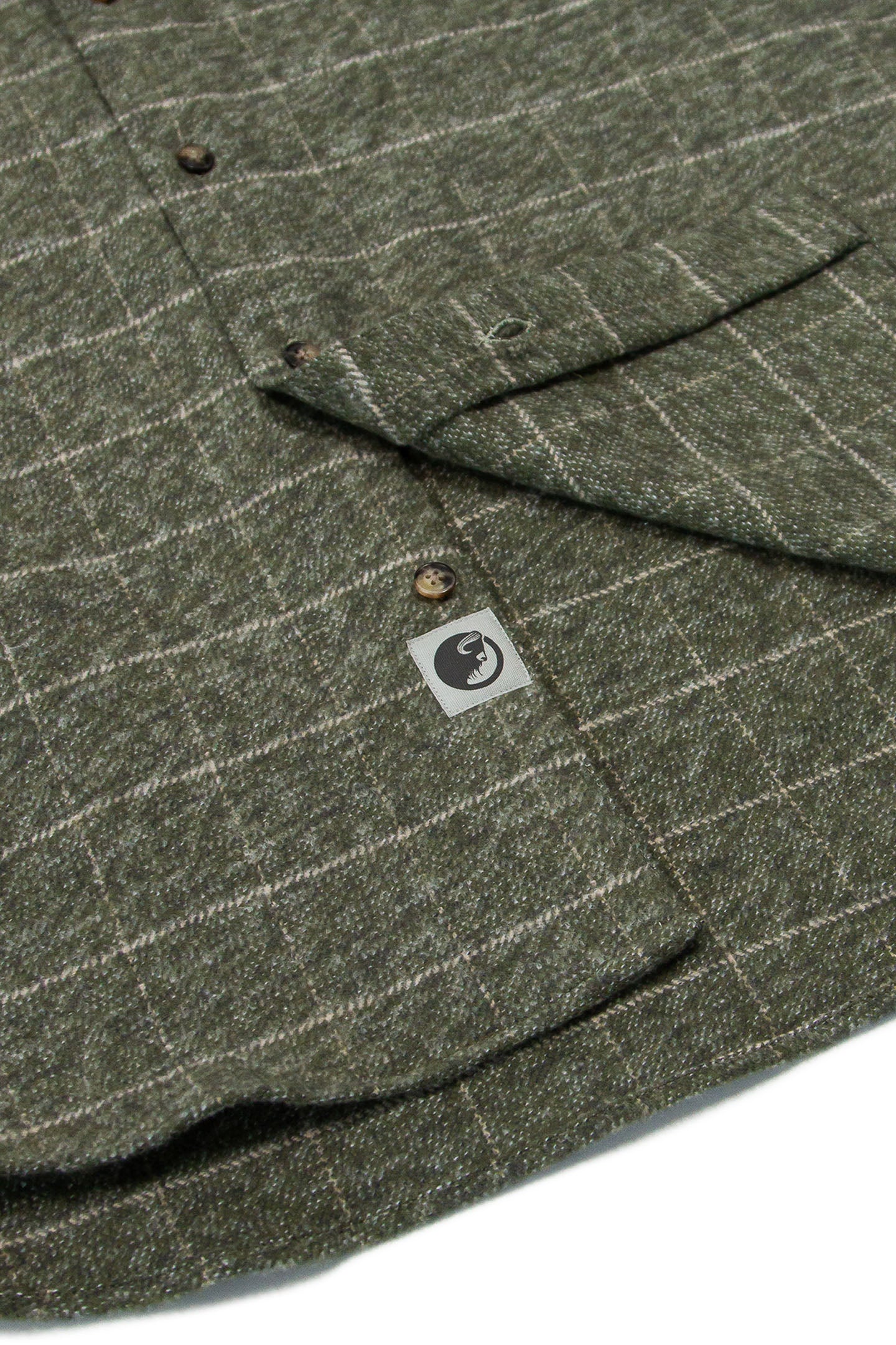 Relaxed Flannel, Moss Green Relaxed Fitting Heavyweight Flannel